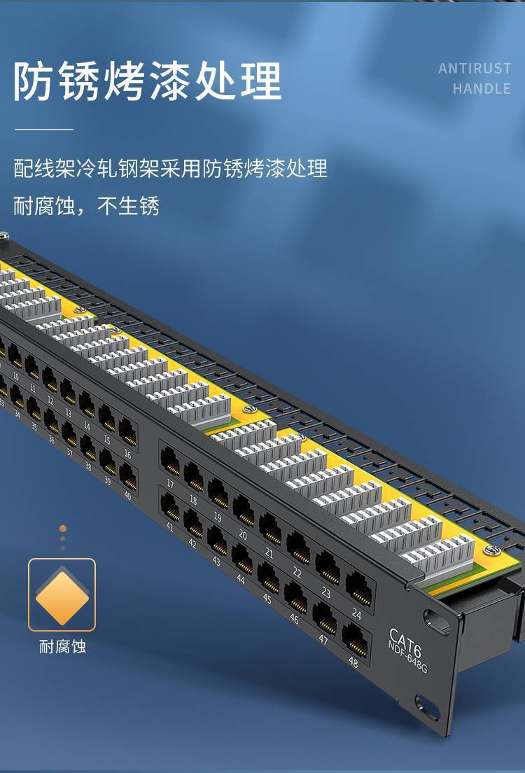 勝為工程級(jí)48口1U機(jī)架式六類網(wǎng)絡(luò)配線架解析
